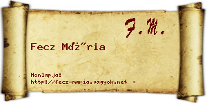 Fecz Mária névjegykártya